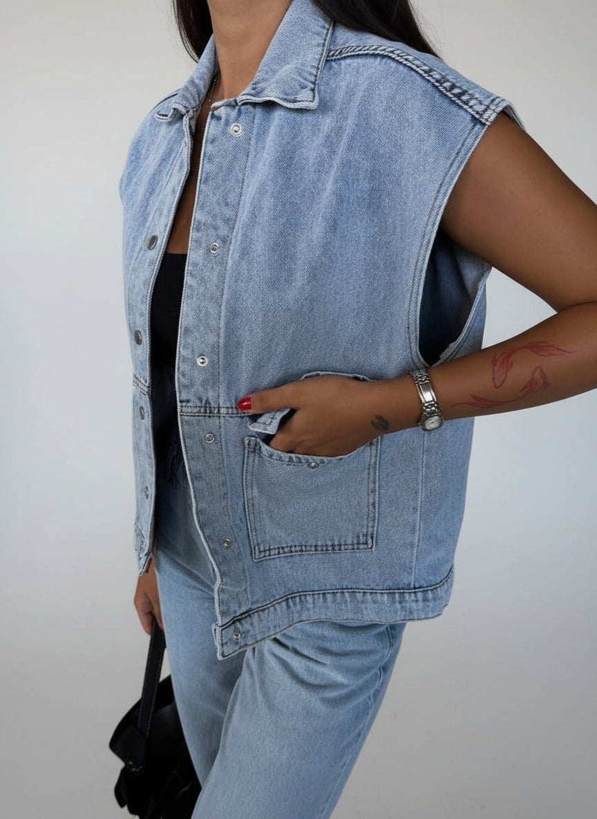 CROSSLINE DENIM JEANS – Null Mark